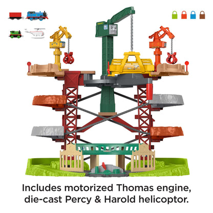 Thomas & Friends Trains & Cranes Super Tower Playset With Thomas, Percy & Harold