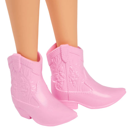 Barbie Fashionista Boneca Vestido de Borboletas e Botas Rosas