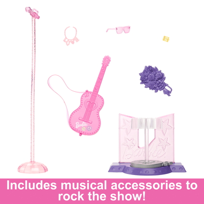 Barbie 65th Anniversary Careers Pop Star Doll & 10 Accessories Including Stage With Movement Feature