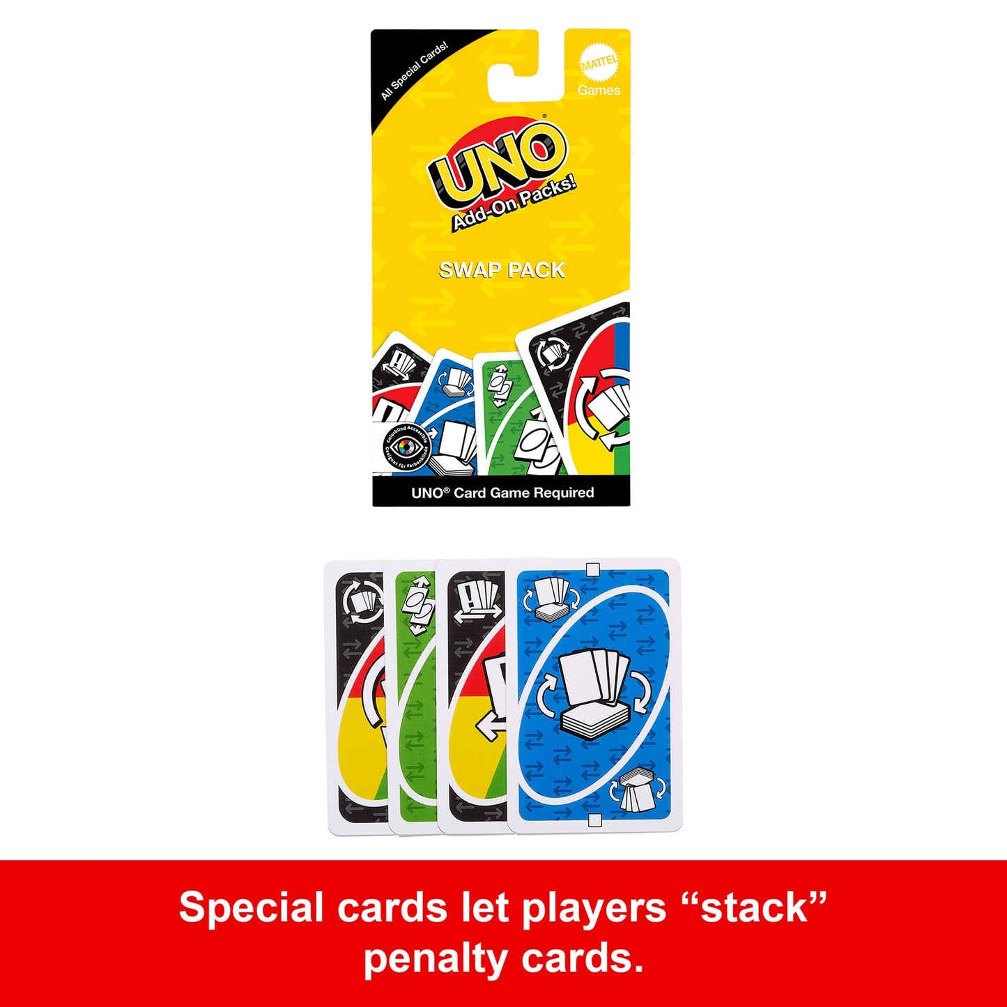 UNO Add-On-Packs Swap Pack Card Game For Kids, Family & Game Nights, Travel, Camping & Parties