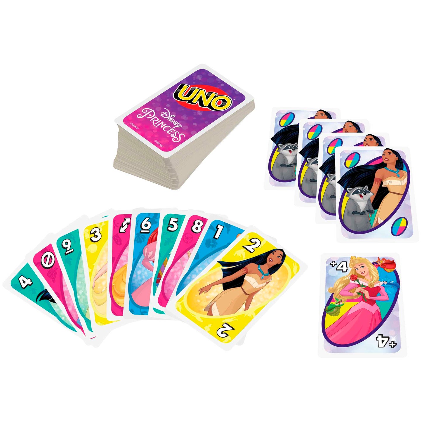 UNO Disney Princesses Matching Card Game, 112 Cards With Unique Wild Card & instructions